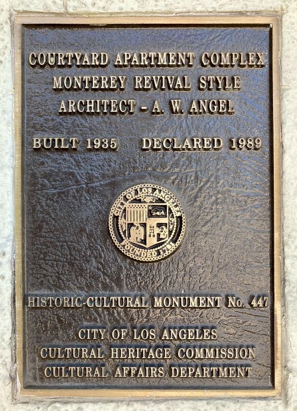 Courtyard Apartment Complex Marker. Click for full size. Courtyard Apartment Complex Marker image. Click for full size.