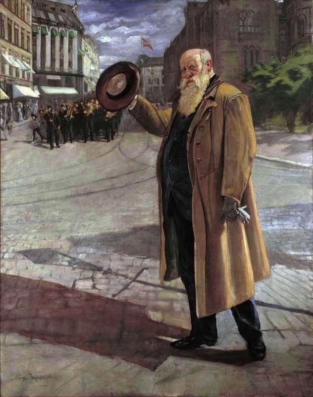 Christian Krohg on Karl Johan gate image. Click for full size.