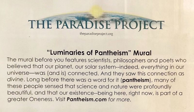 Luminaries of Pantheism Mural Marker image. Click for full size.