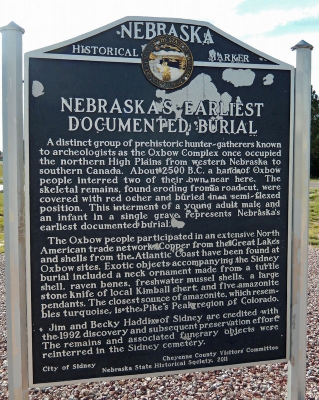 Nebraskas Earliest Documented Burial Marker image. Click for full size.
