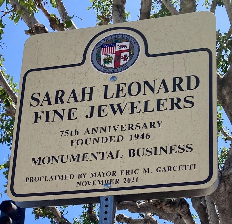 Sarah Leonard Fine Jewelers Marker image. Click for full size.