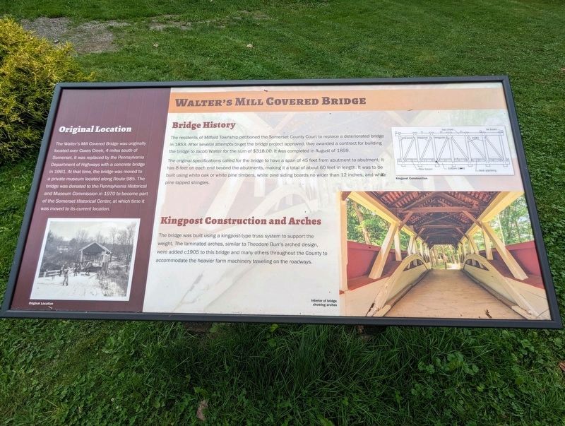 Walter's Mill Covered Bridge Marker. Click for full size. Walter's Mill Covered Bridge Marker image. Click for full size.