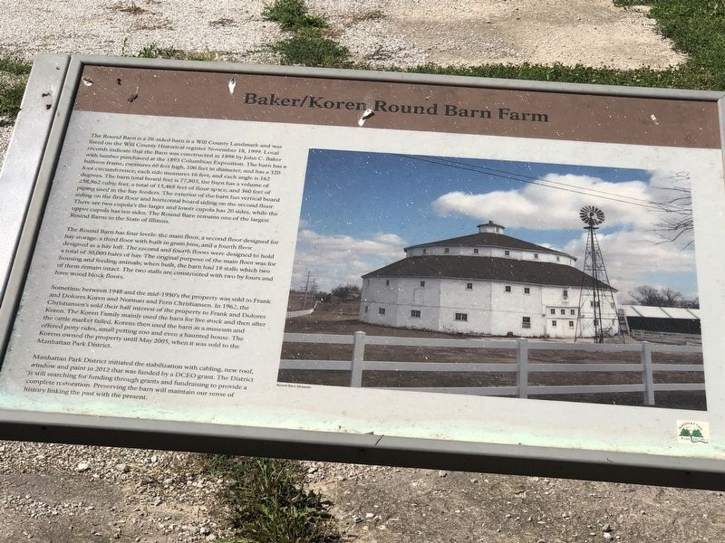 Baker/Koren Round Barn Farm Marker image. Click for full size.