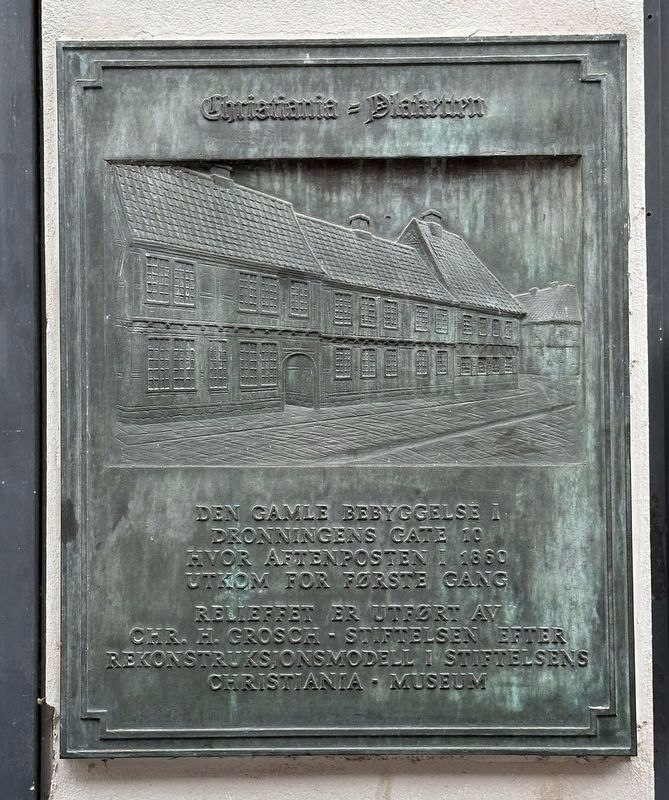 Dronningens Gate 10 : Aftenposten / The Evening Post Marker. Click for full size. Dronningens Gate 10 : Aftenposten / The Evening Post Marker image. Click for full size.