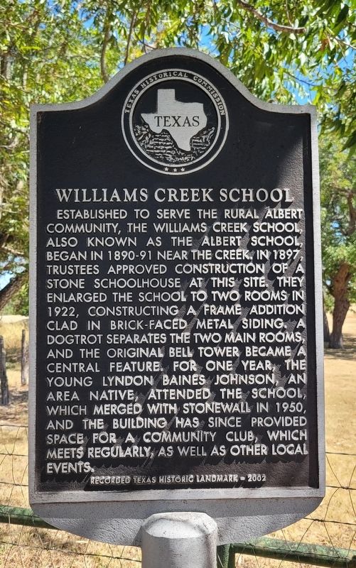 Williams Creek School Marker image. Click for full size.