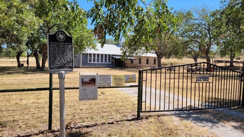The view of the Williams Creek School and Marker at the front gate. Click for full size. The view of the Williams Creek School and Marker at the front gate image. Click for full size.