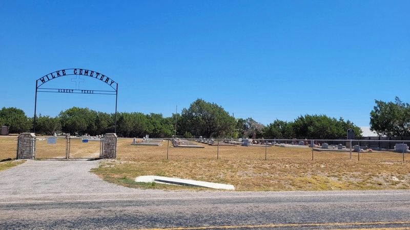 The Wilke Cemetery of Albert, Texas and Marker image. Click for full size.