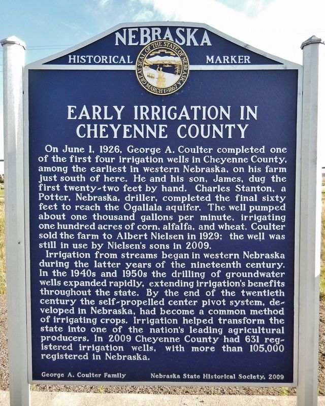 Early Irrigation in Cheyenne County Marker image. Click for full size.