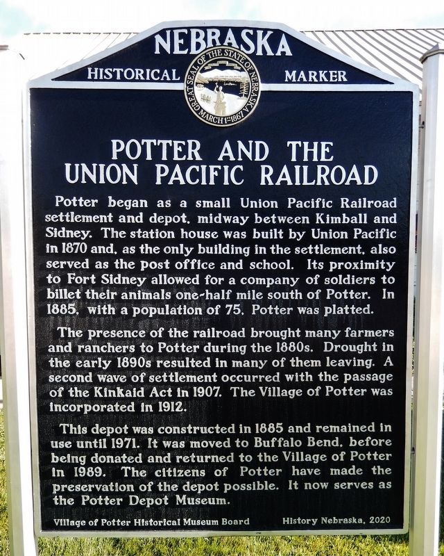 Potter and the Union Pacific Railroad Marker image. Click for full size.