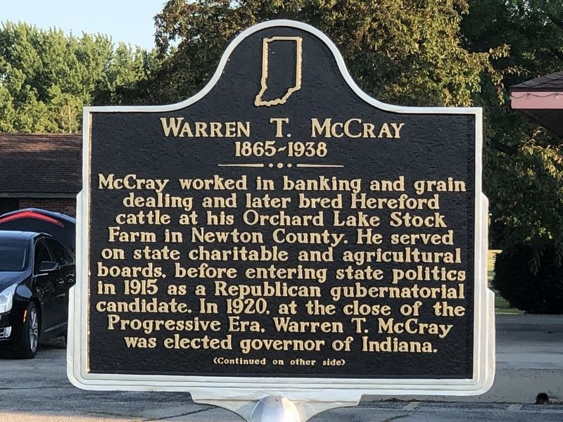 Warren T. McCray Marker, Side One image. Click for full size.