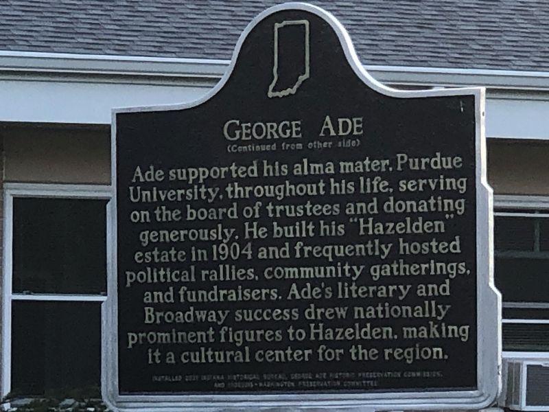 George Ade Marker, Side Two image. Click for full size.
