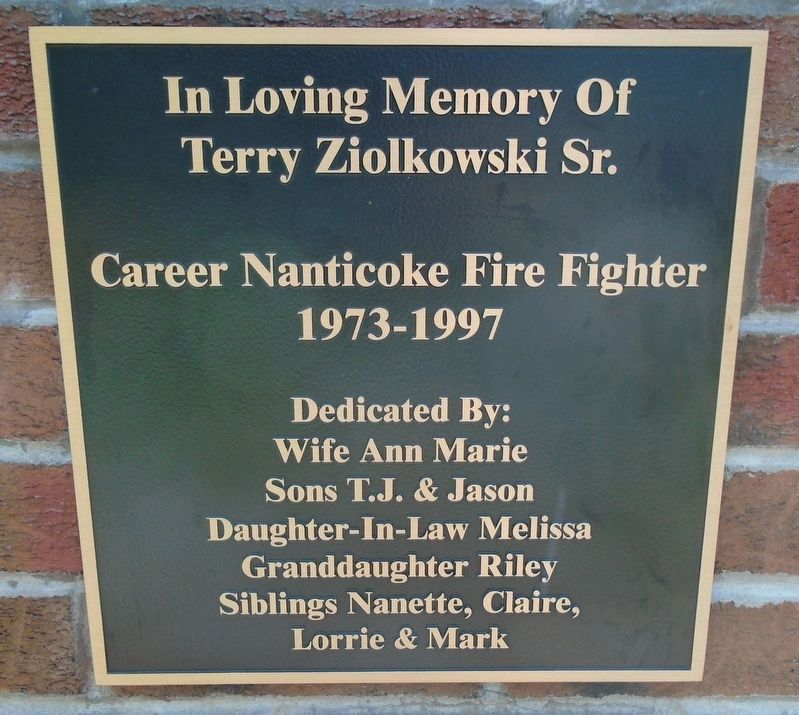 Fire Fighter Terry Ziolkowski Sr. Marker image. Click for full size.