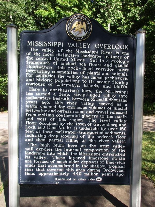 Mississippi Valley Overlook Marker. Click for full size. Mississippi Valley Overlook Marker image. Click for full size.