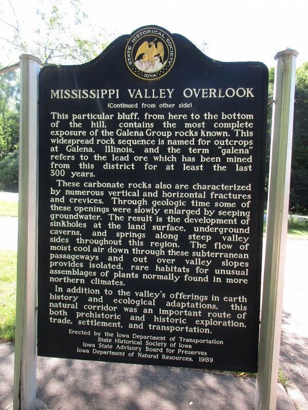 Mississippi Valley Overlook Marker Reverse image. Click for full size.