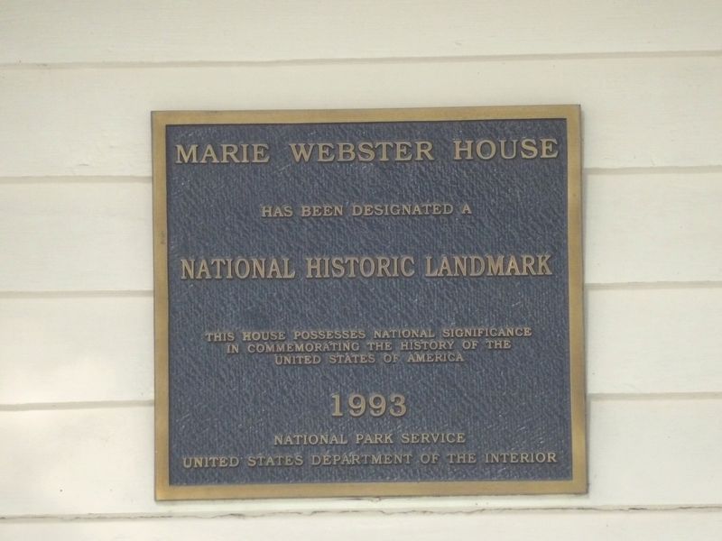 Marie Webster House Marker image. Click for full size.