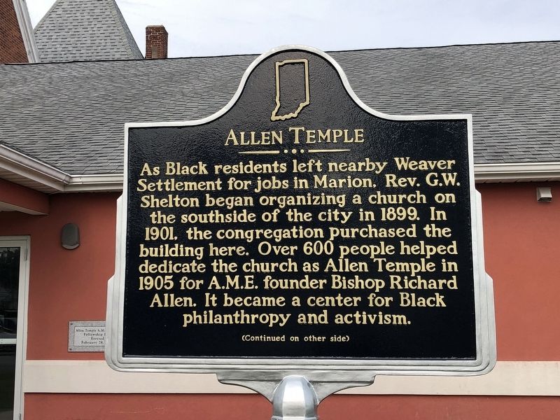 Allen Temple Marker, Side One image. Click for full size.