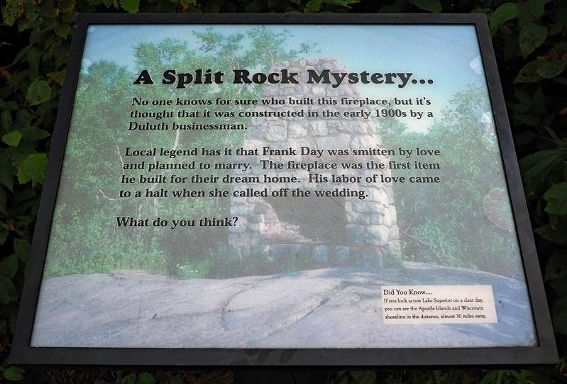 A Split Rock Mystery... Marker image. Click for full size.