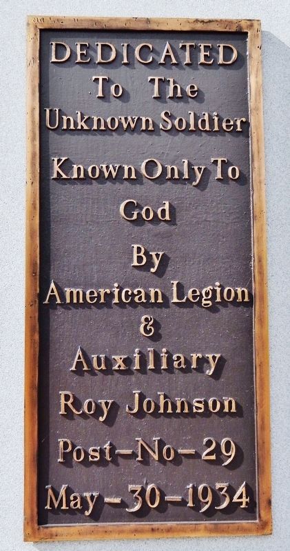 Original Unknown Soldier Bronze Plaque image. Click for full size.