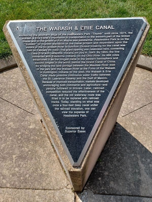 The Wabash & Erie Canal Marker image. Click for full size.