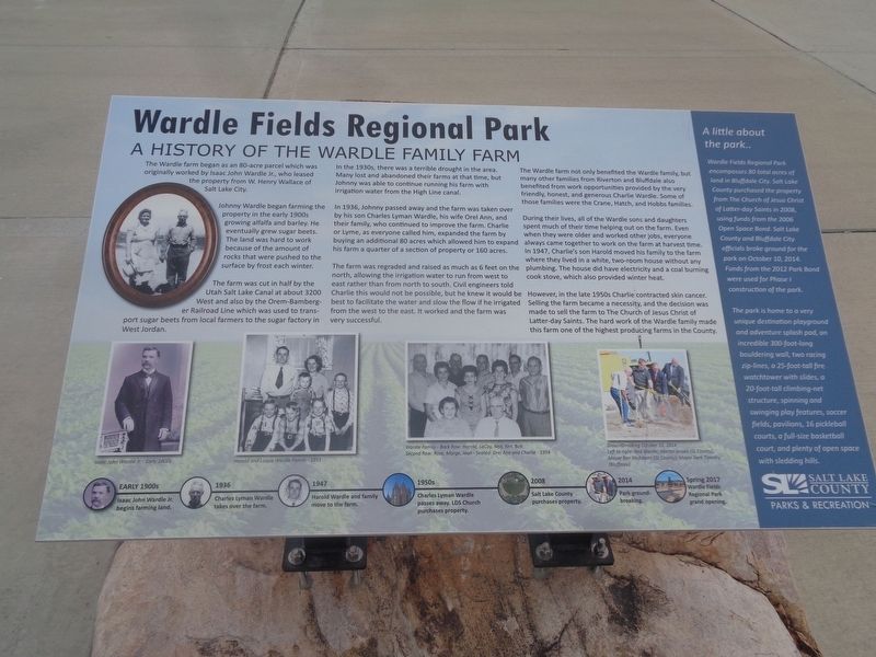 Wardle Fields Regional Park Marker image. Click for full size.