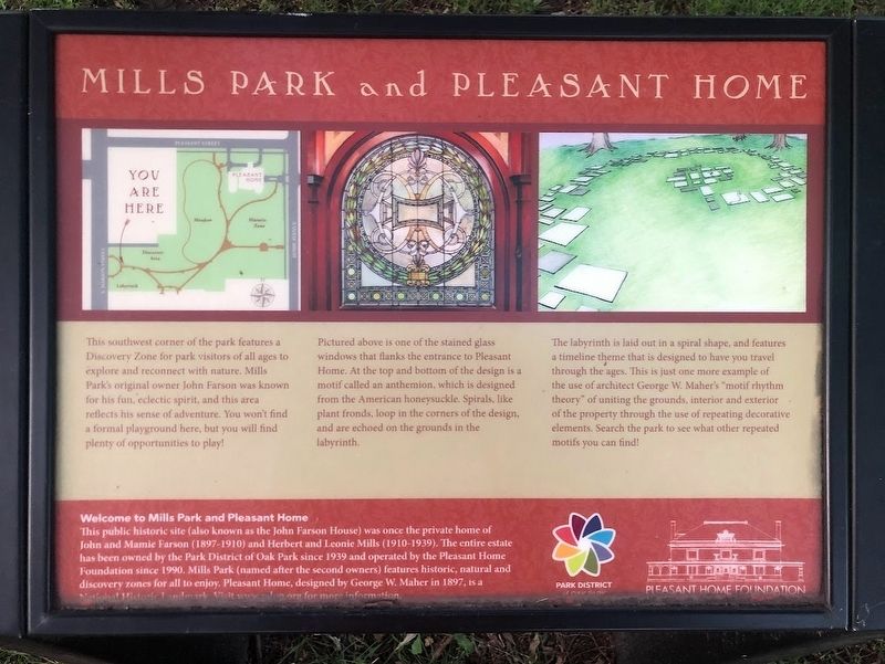 Mills Park and Pleasant Home Marker image. Click for full size.