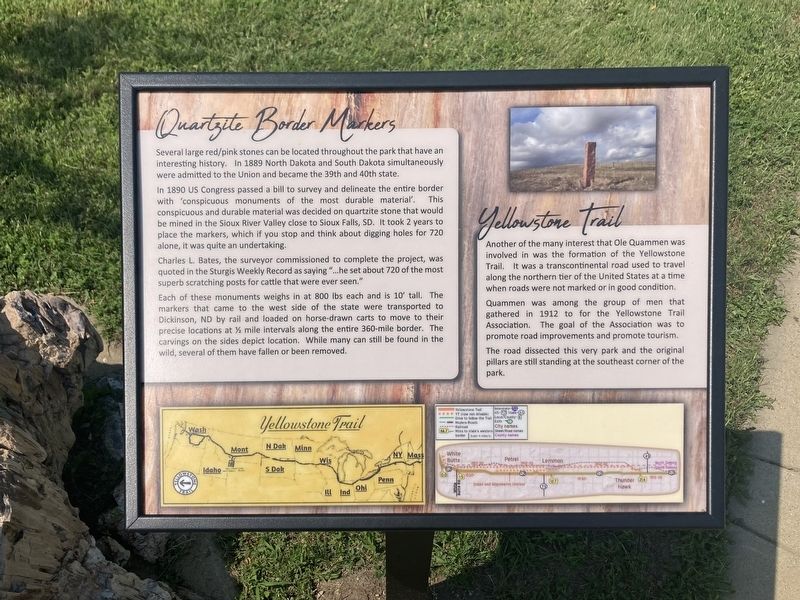Quartzite Border Markers/Yellowstone Trail Marker image. Click for full size.