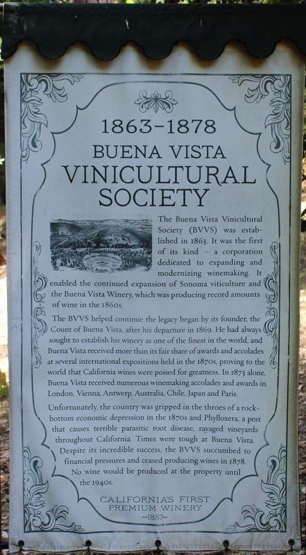Buena Vista Vinicultural Society Marker image. Click for full size.