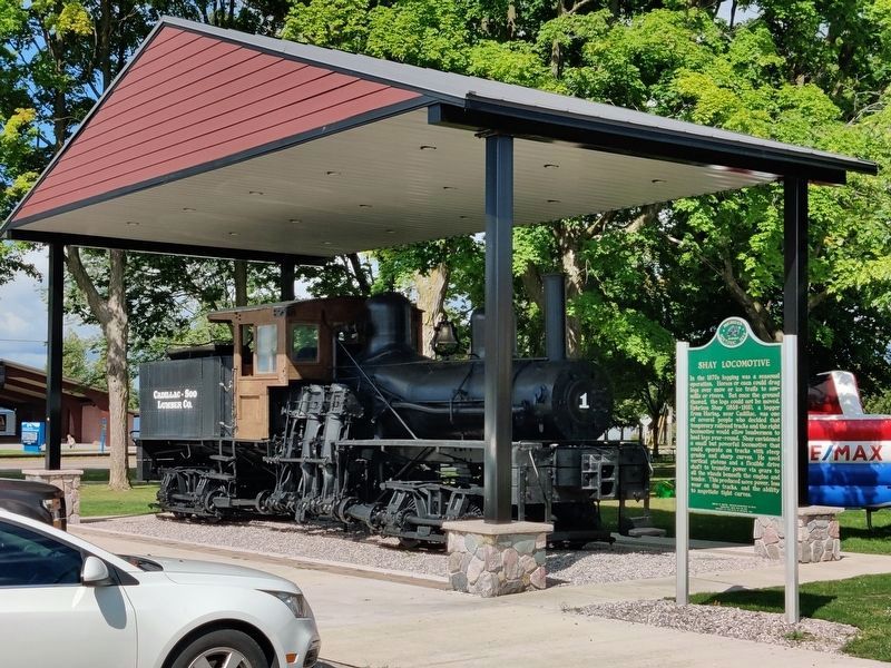 Shay Locomotive and Marker image. Click for full size.