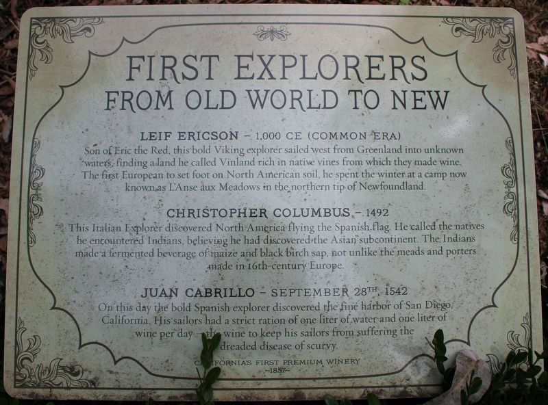 First Explorers from Old World to New Marker image. Click for full size.