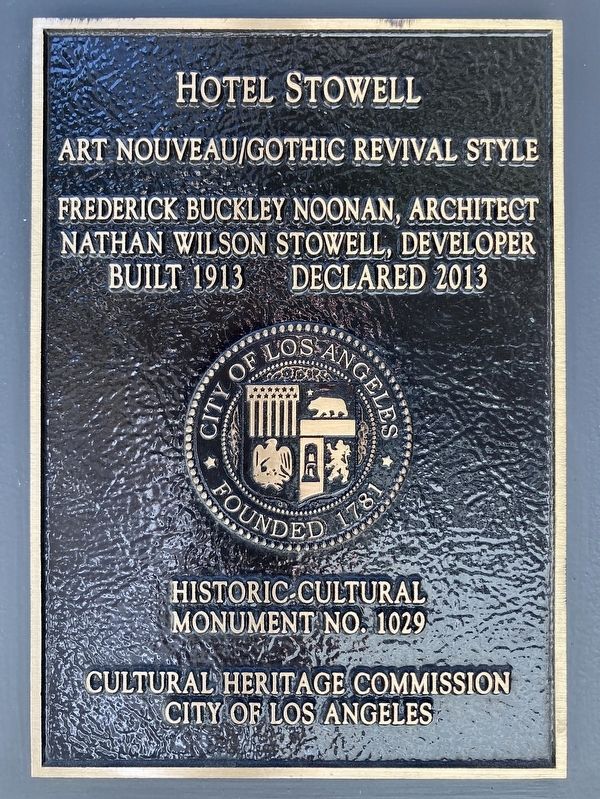 Hotel Stowell Marker image. Click for full size.