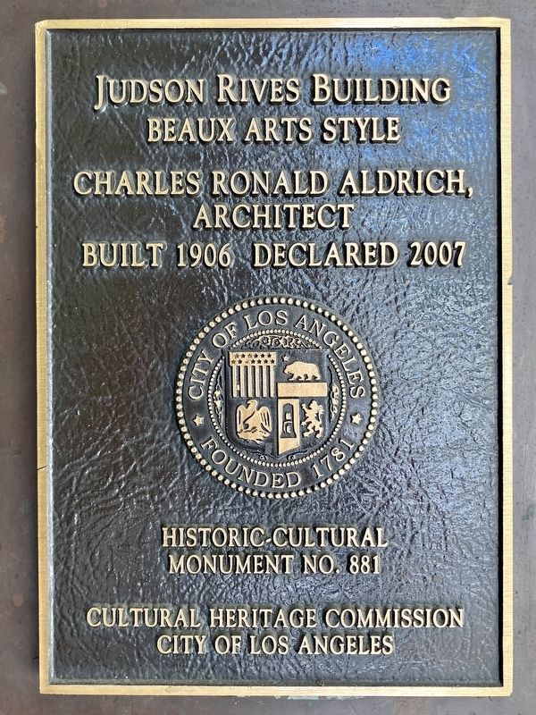 Judson Rives Building Marker. Click for full size. Judson Rives Building Marker image. Click for full size.