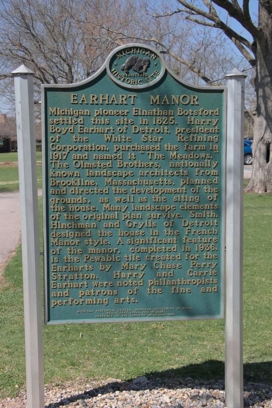 Earhart Manor Marker image. Click for full size.