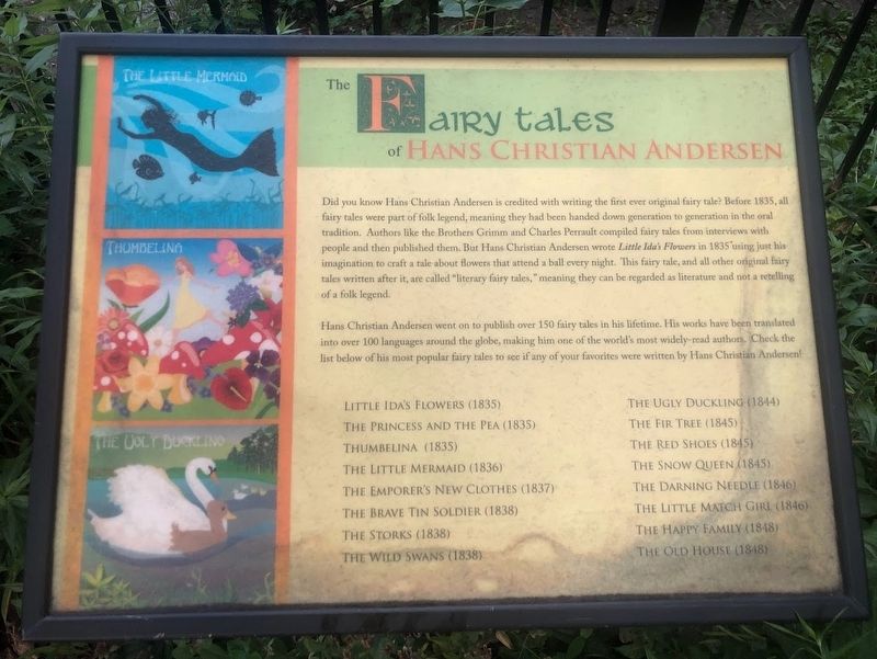 The Fairy Tales of Hans Christian Andersen Marker. Click for full size. The Fairy Tales of Hans Christian Andersen Marker image. Click for full size.