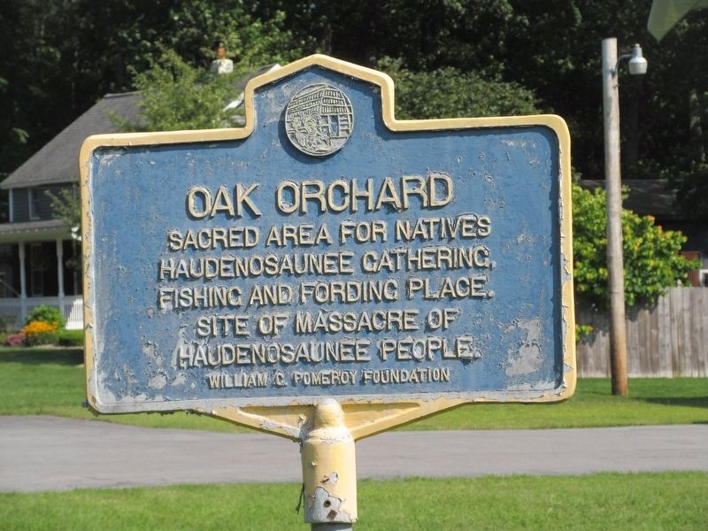 Oak Orchard Marker as it appeared today 22 August 2023 image. Click for full size.