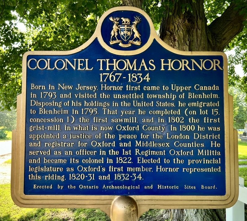 Colonel Thomas Hornor 1767-1834 Marker image. Click for full size.