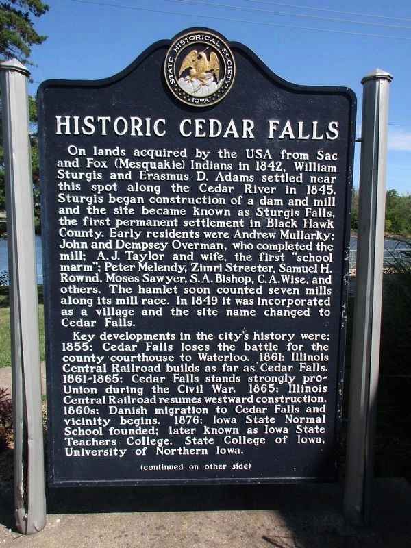 Historic Cedar Falls Marker. Click for full size. Historic Cedar Falls Marker image. Click for full size.