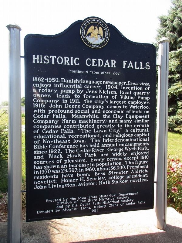 Historic Cedar Falls Marker Reverse image. Click for full size.