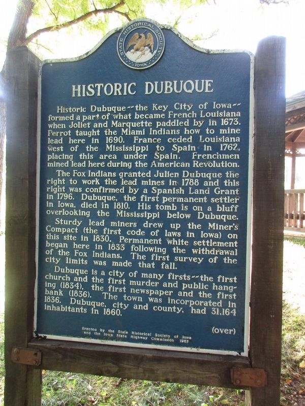 Historic Dubuque Marker Side image. Click for full size.