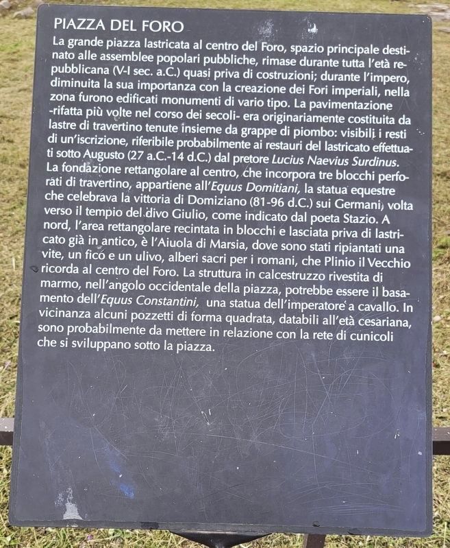 Italian Marker - Forum Square Marker. Click for full size. Italian Marker - Forum Square Marker image. Click for full size.