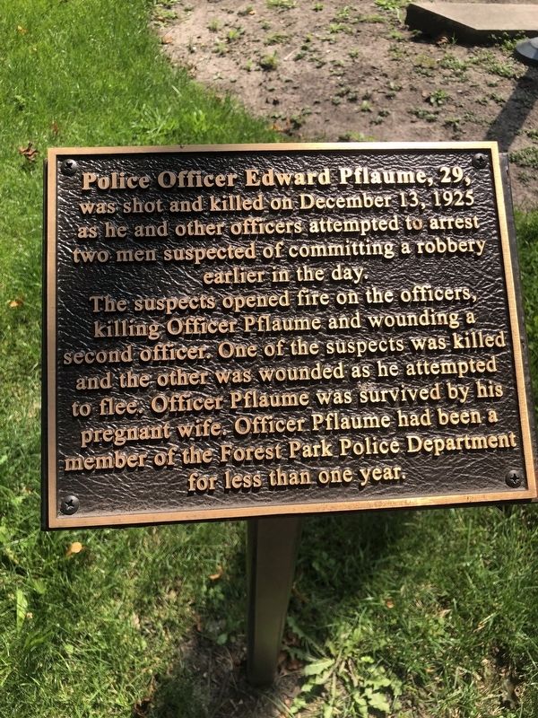 Police Officer Edward Pflaume Marker image. Click for full size.