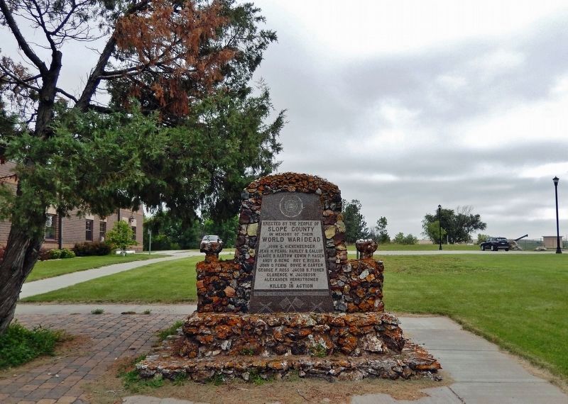 Slope County War Memorial (<i>north side</i>). Click for full size. Slope County War Memorial (<i>north side</i>) image. Click for full size.