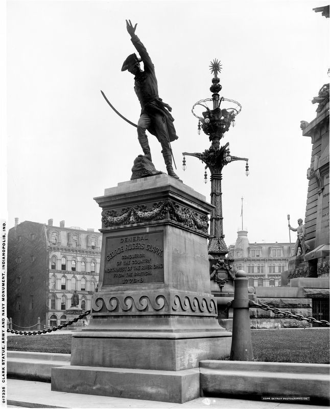 Clark statue, Army and Navy Monument, Indianapolis, Ind.. Click for full size. Clark statue, Army and Navy Monument, Indianapolis, Ind. image. Click for full size.
