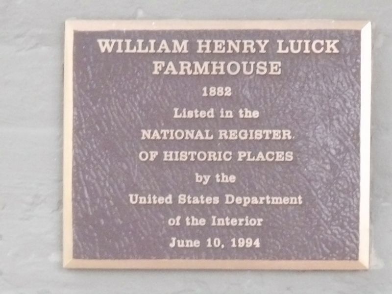 William Henry Luick Farmhouse Marker image. Click for full size.