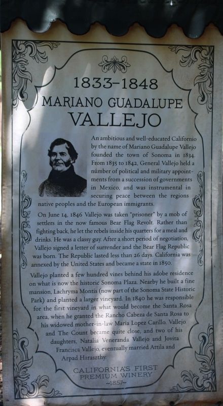 Mariano Guadalupe Vallejo Marker image. Click for full size.