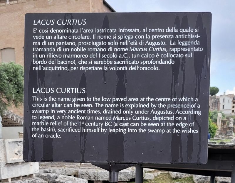 Lacus Curtius Marker image. Click for full size.