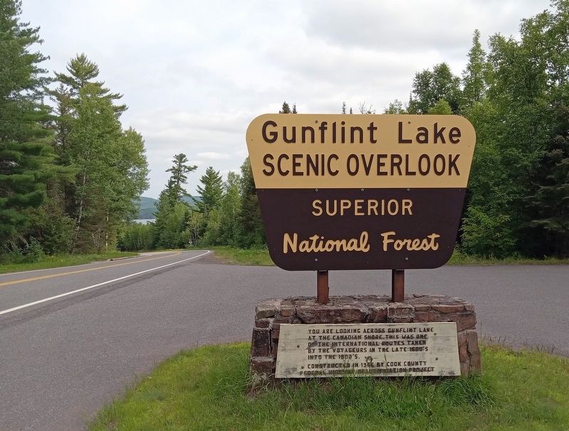 Gunflint Lake Scenic Overlook Marker image. Click for full size.