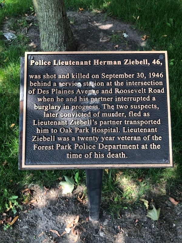 Police Lieutenant Herman Ziebell Marker image. Click for full size.
