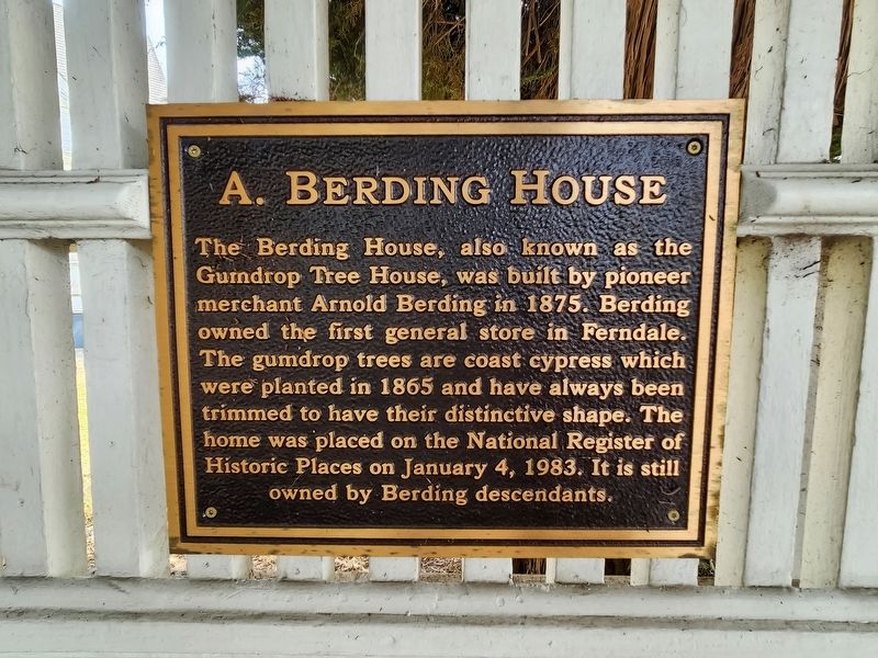 A. Berding House Marker image. Click for full size.