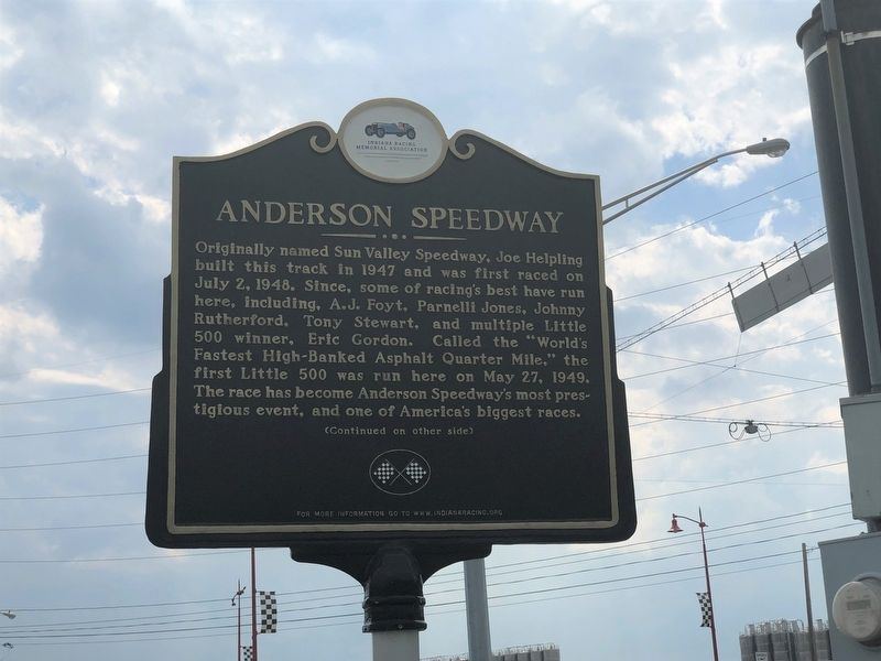Anderson Speedway Marker, Side One image. Click for full size.