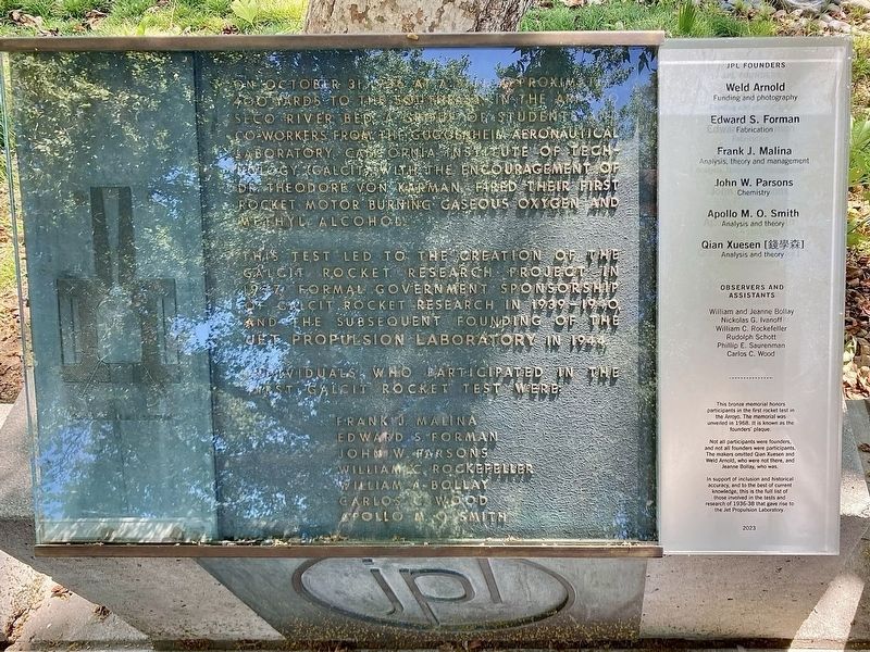 Jet Propulsion Laboratory Marker image. Click for full size.